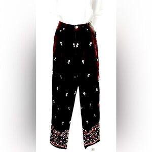 🖤DENIM & Co.🖤 VELVET FLORAL EMBROIDERED STRETCH JEANS NWOT